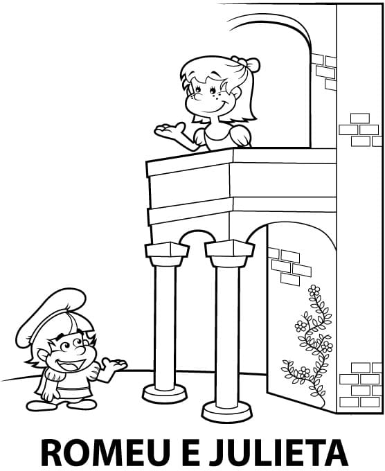 Desenho de Romeu e Julieta Pdf para Colorir e Pintar