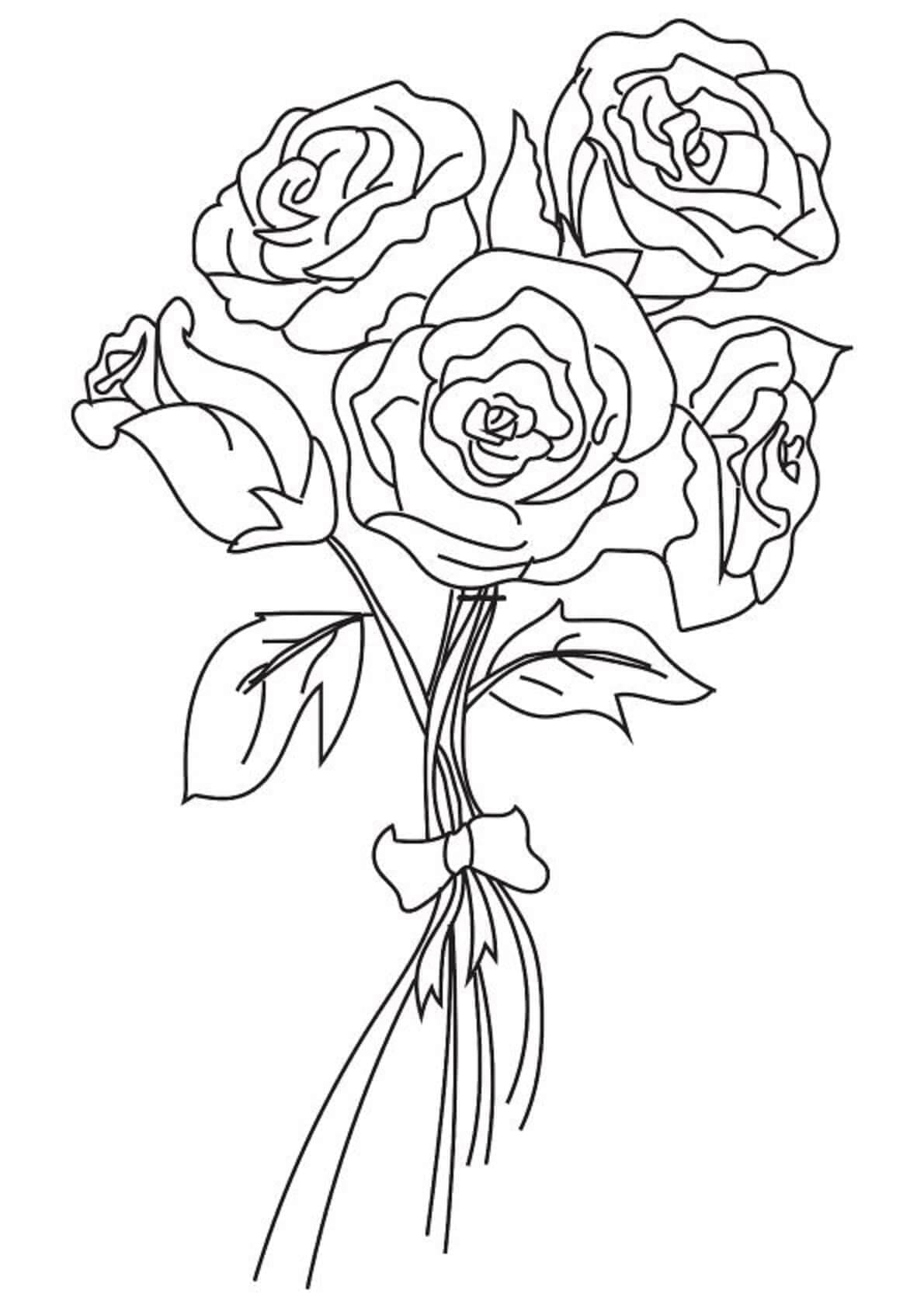 Desenhos de Imprimivel Rosas para Colorir e Pintar