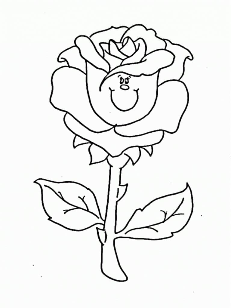 Desenhos de Rosa Fofa para Colorir e Pintar
