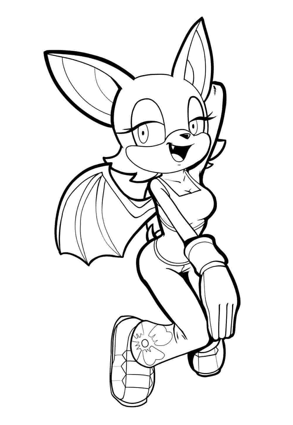 Desenho de Adorável Rouge The Bat para Colorir e Pintar