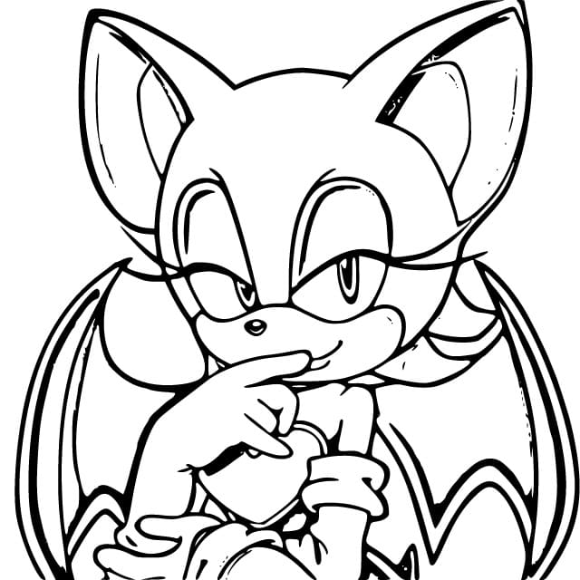 Desenho de Pintura de Rouge The Bat para Colorir e Pintar