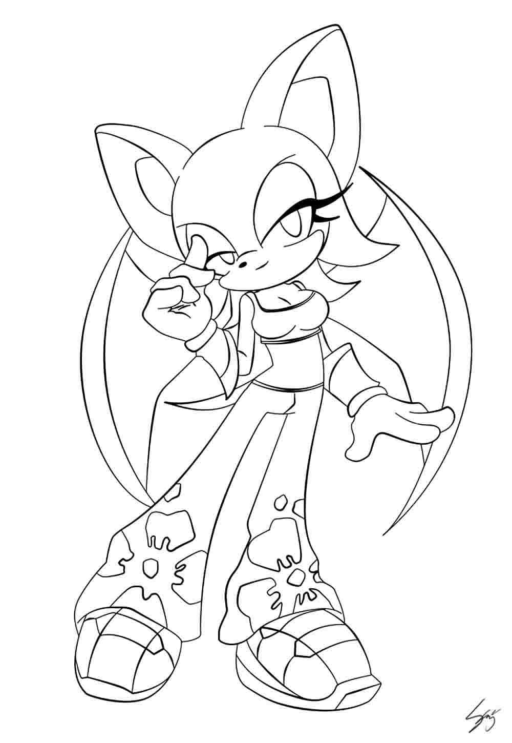 Desenho de Rouge The Bat Grátis para Colorir e Pintar