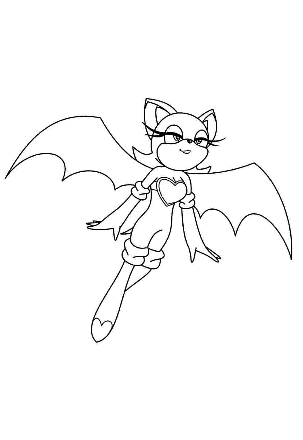 Desenho de Rouge The Bat Imprimivel Grátis para Crianças para Colorir e Pintar