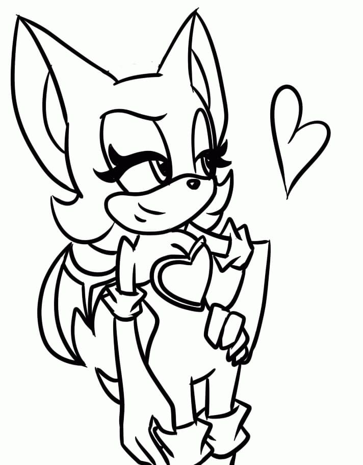 Desenho de Rouge The Bat Imprimivel para Crianças para Colorir e Pintar