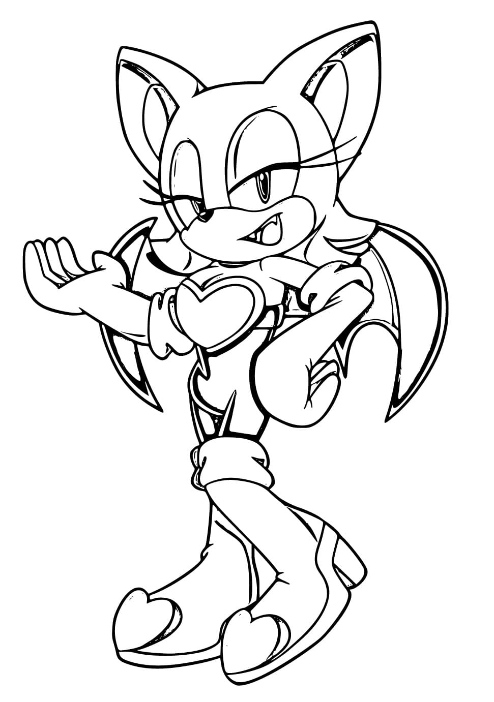 Desenho de Rouge The Bat para Crianças de 2 Anos para Colorir e Pintar