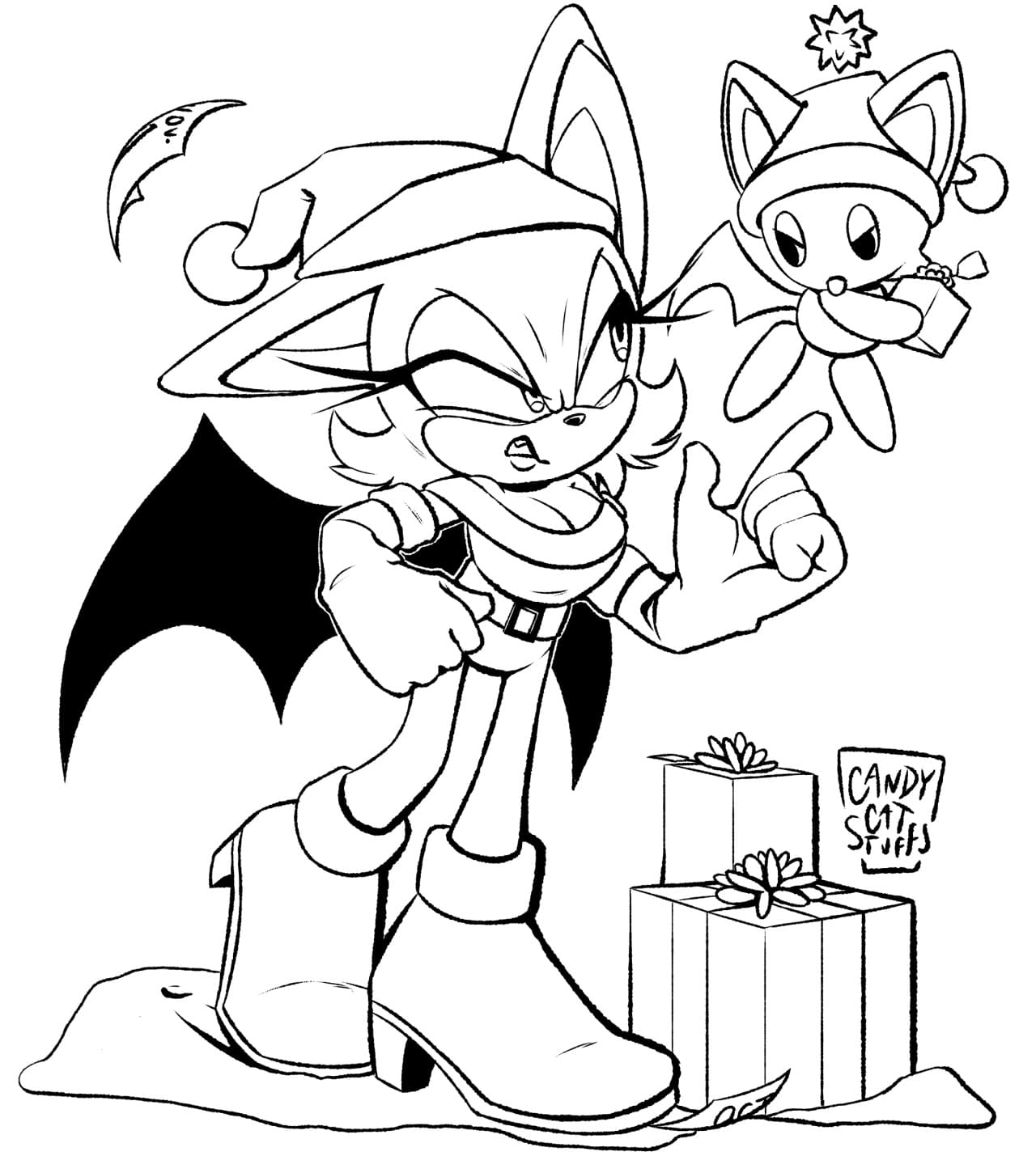 Desenho de Rouge The Bat para Crianças para Colorir e Pintar