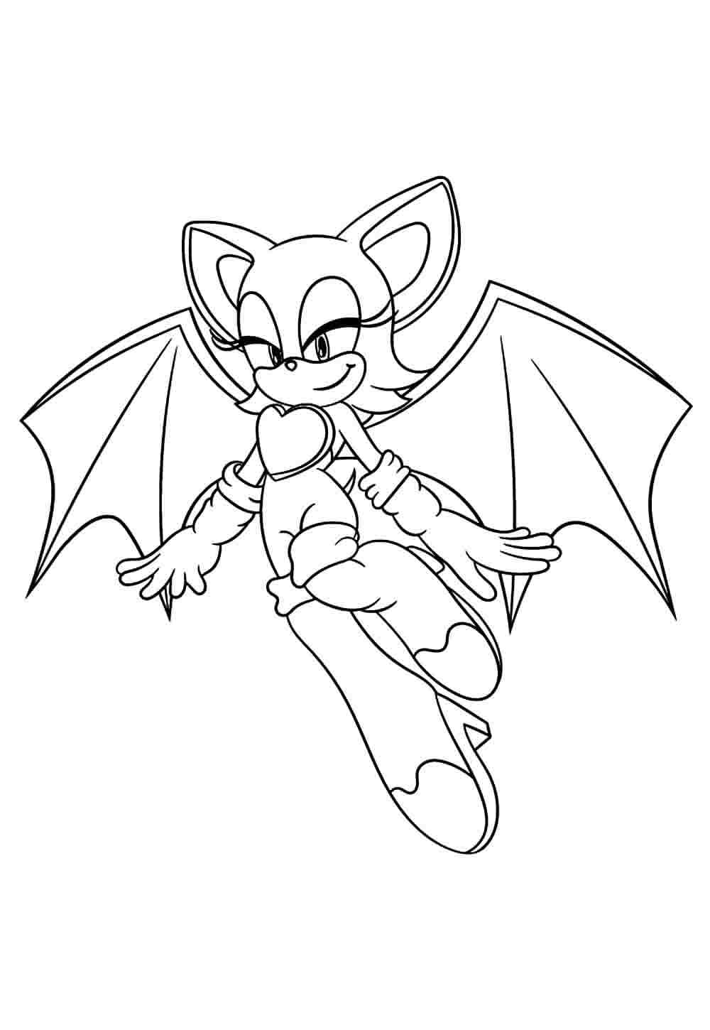 Desenho de Rouge The Bat Sonic para Colorir e Pintar