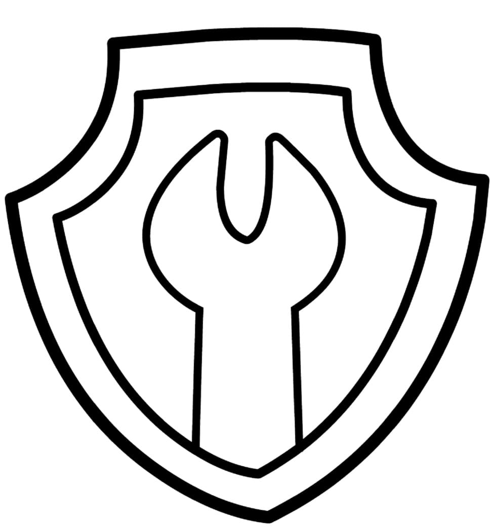 Desenho de Distintivo de Rubble Patrulhá Canina para Colorir e Pintar