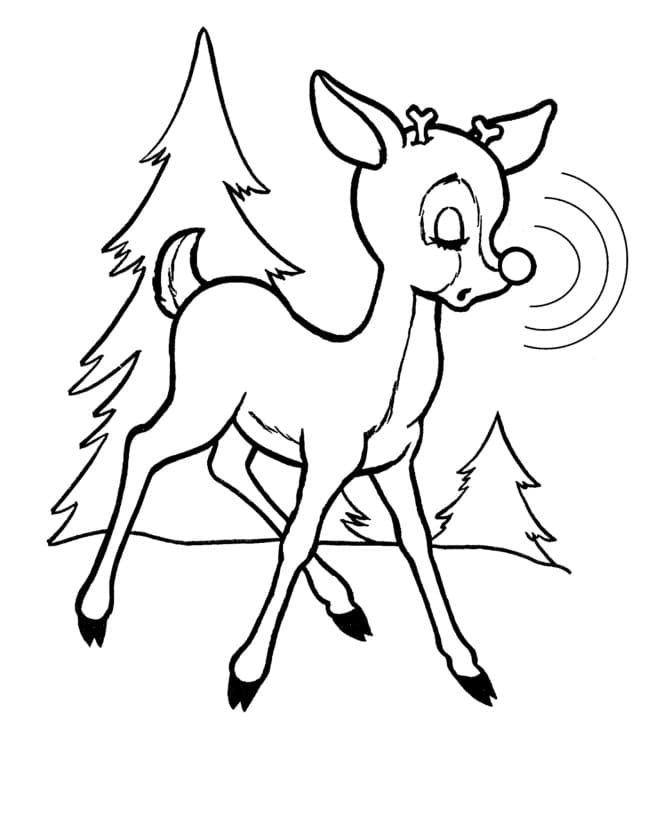 Desenho de Pequena Rudolph para Colorir e Pintar