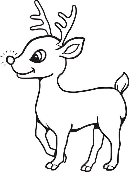 Desenho de Rudolph Feliz para Colorir e Pintar