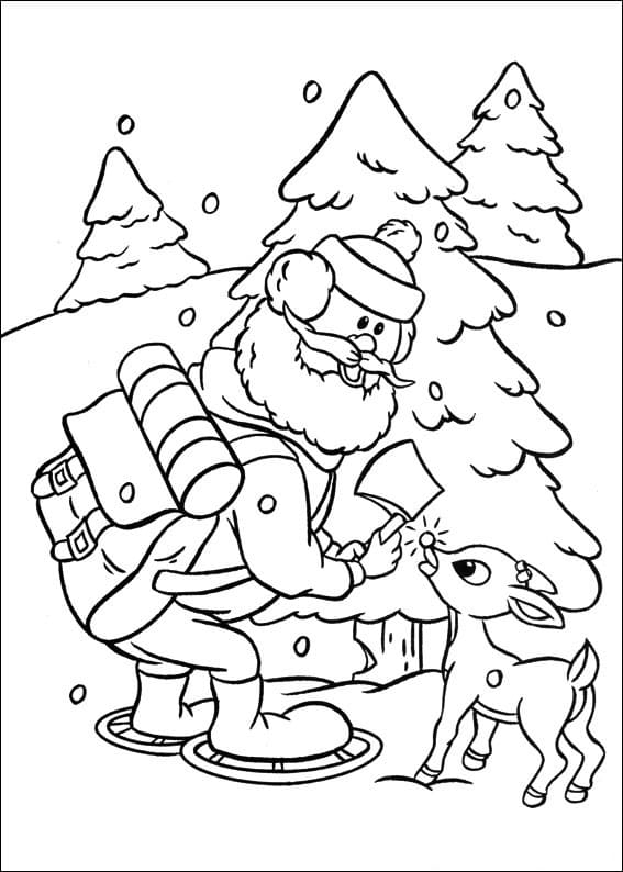 Desenho de Rudolph para Colorir Crianças Download e Pintar