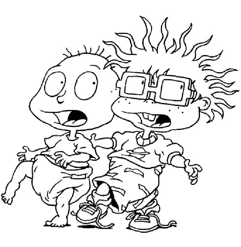 Desenho Chuckie e Tommy para Colorir e Pintar