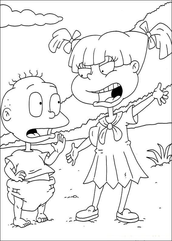 Desenho de Rugrats para Pintar com Lápis de Cor