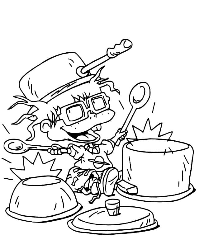 Desenho Rugrats Chuckie para Colorir e Pintar