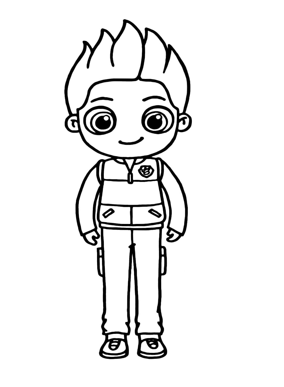 Desenho de Chibi Ryder Patrulhá Canina para Colorir e Pintar