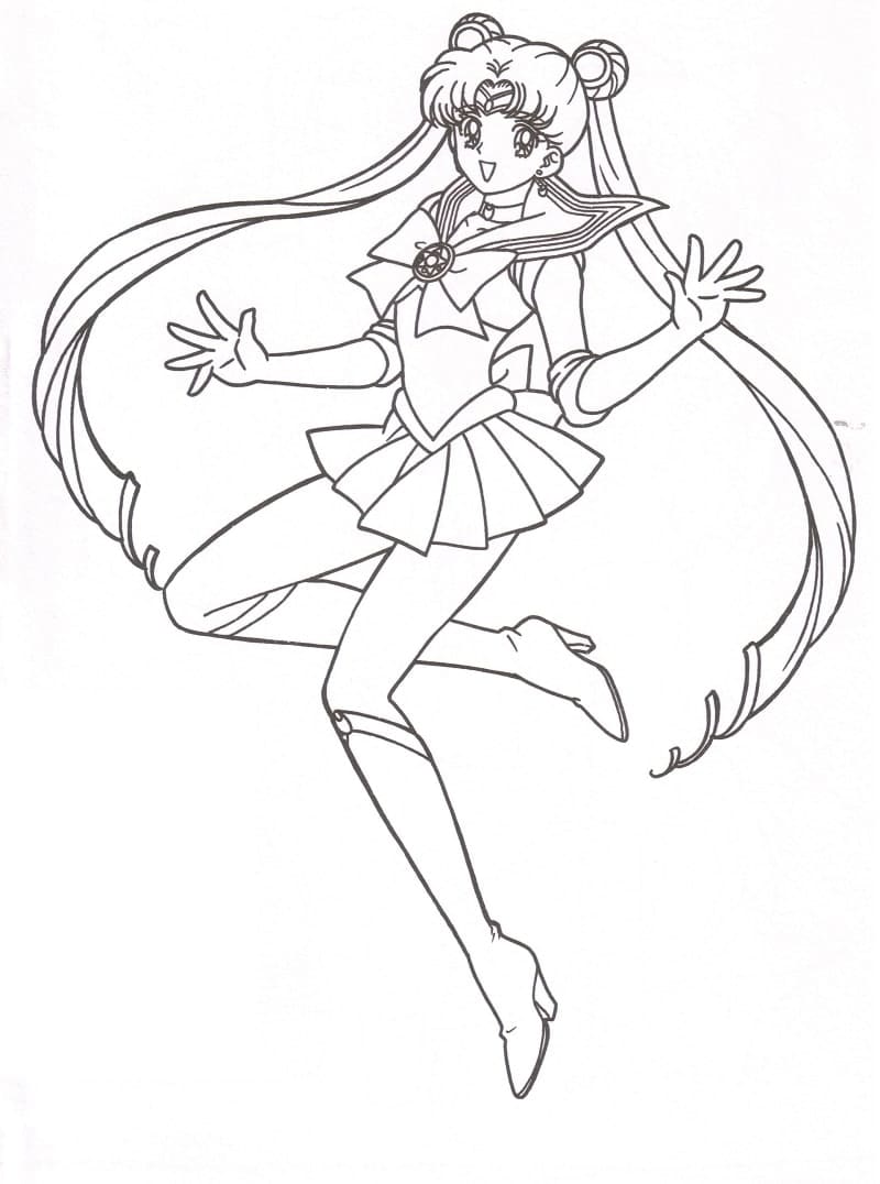 Desenho de Imprimivel Sailor Moon para Colorir e Pintar