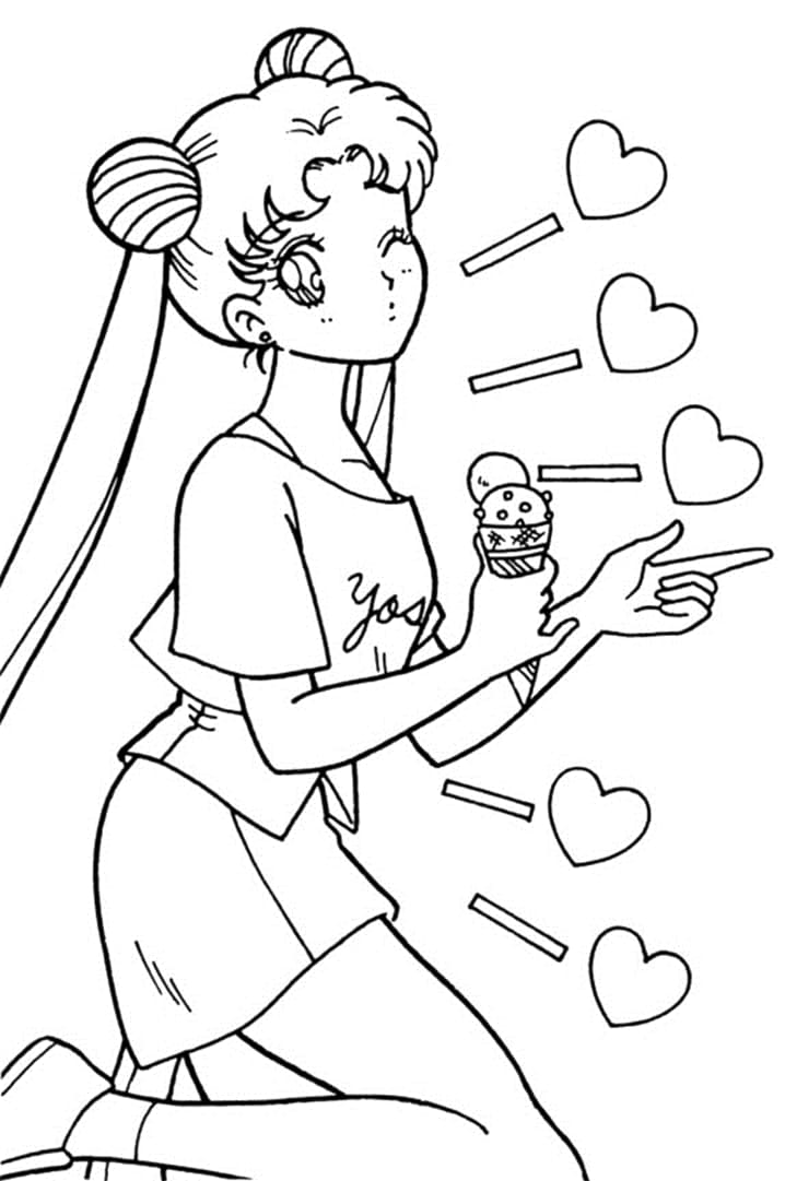 Desenho de Sailor Moon Anime para Colorir e Pintar