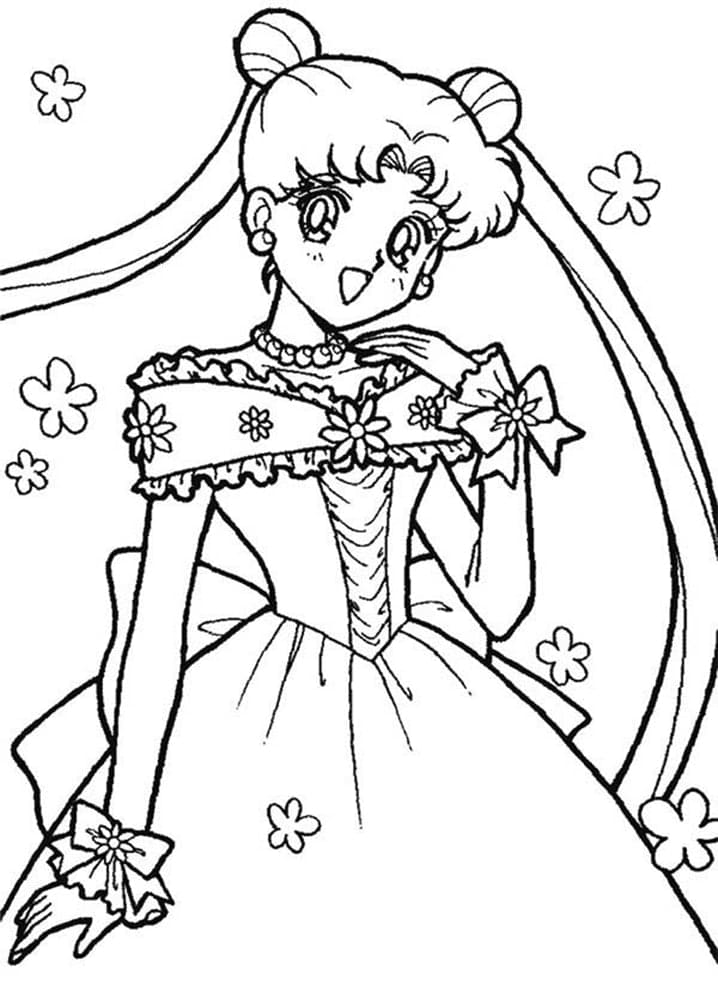 Desenho de Sailor Moon Grátis para Crianças para Colorir e Pintar