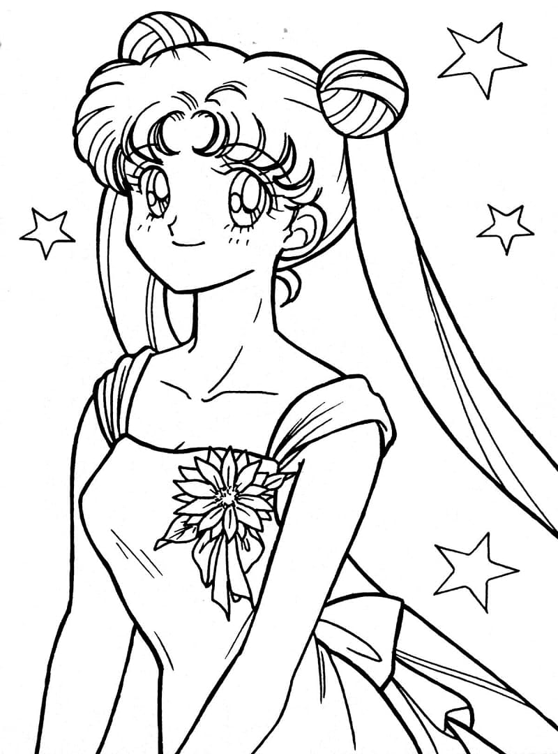 Desenho de Sailor Moon Grátis para Colorir e Pintar