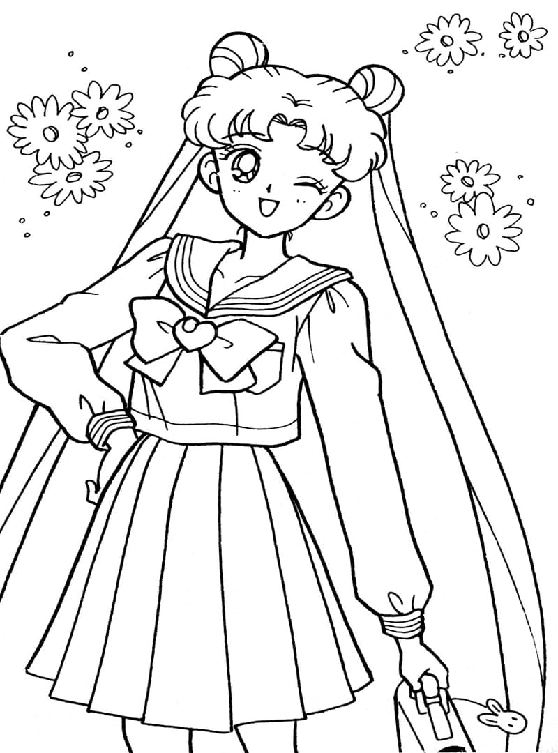 Desenho de Sailor Moon Imprimivel Grátis para Colorir e Pintar