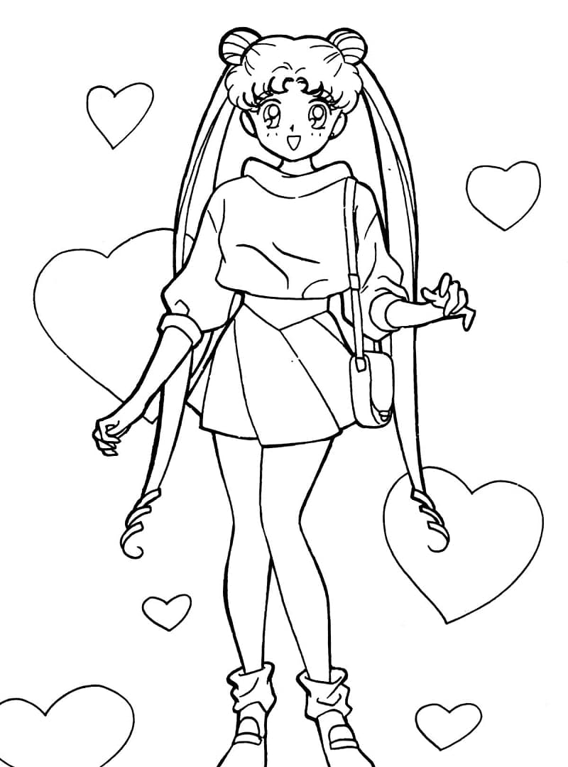 Desenho de Sailor Moon Imprimivel para Crianças para Colorir e Pintar