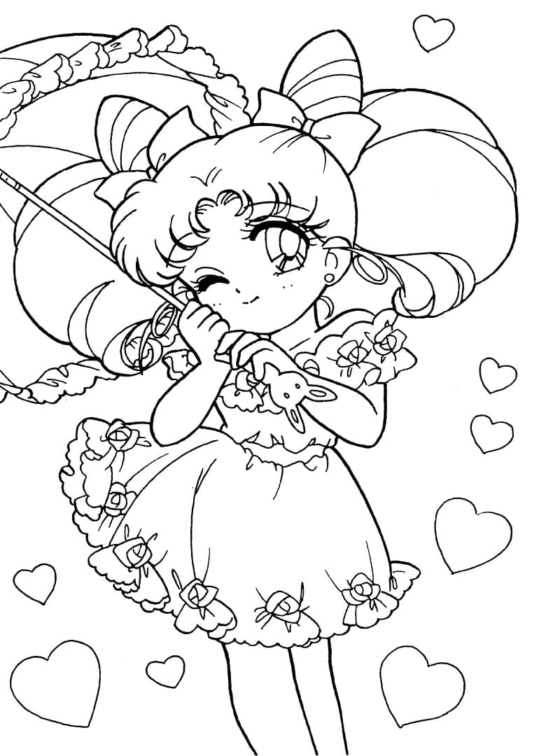 Desenho de Chibiusa para Colorir Pdf e Pintar