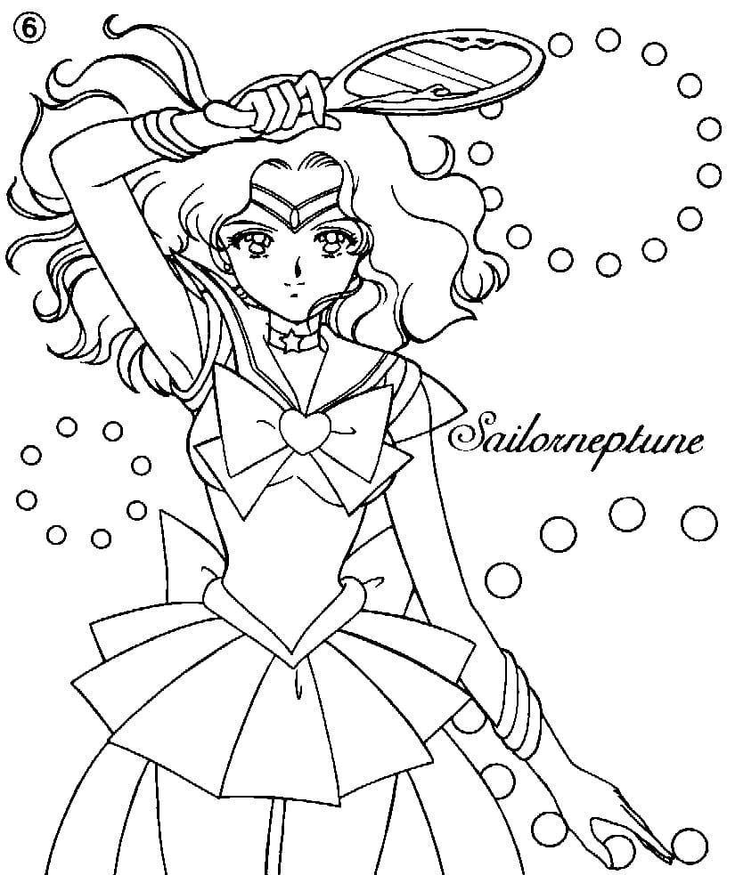 Desenho de Sailor Neptune para Imprimir Imprimivel e Pintar
