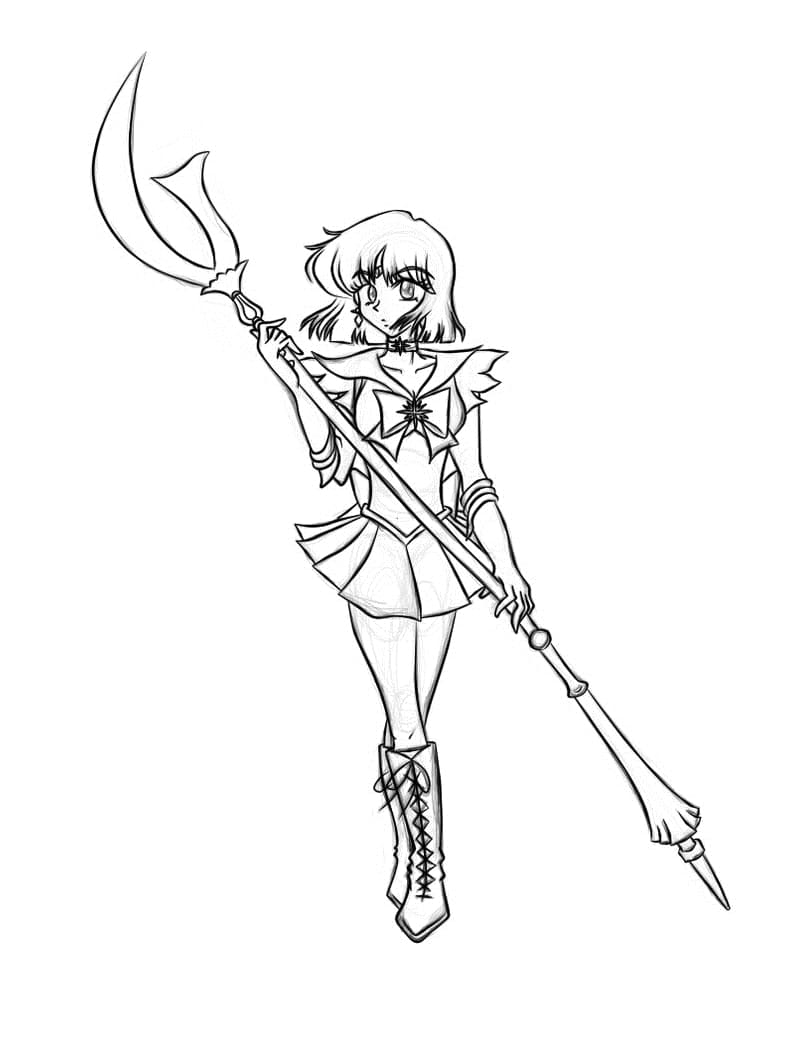 Desenho de Sailor Saturn para Colorir Download e Pintar