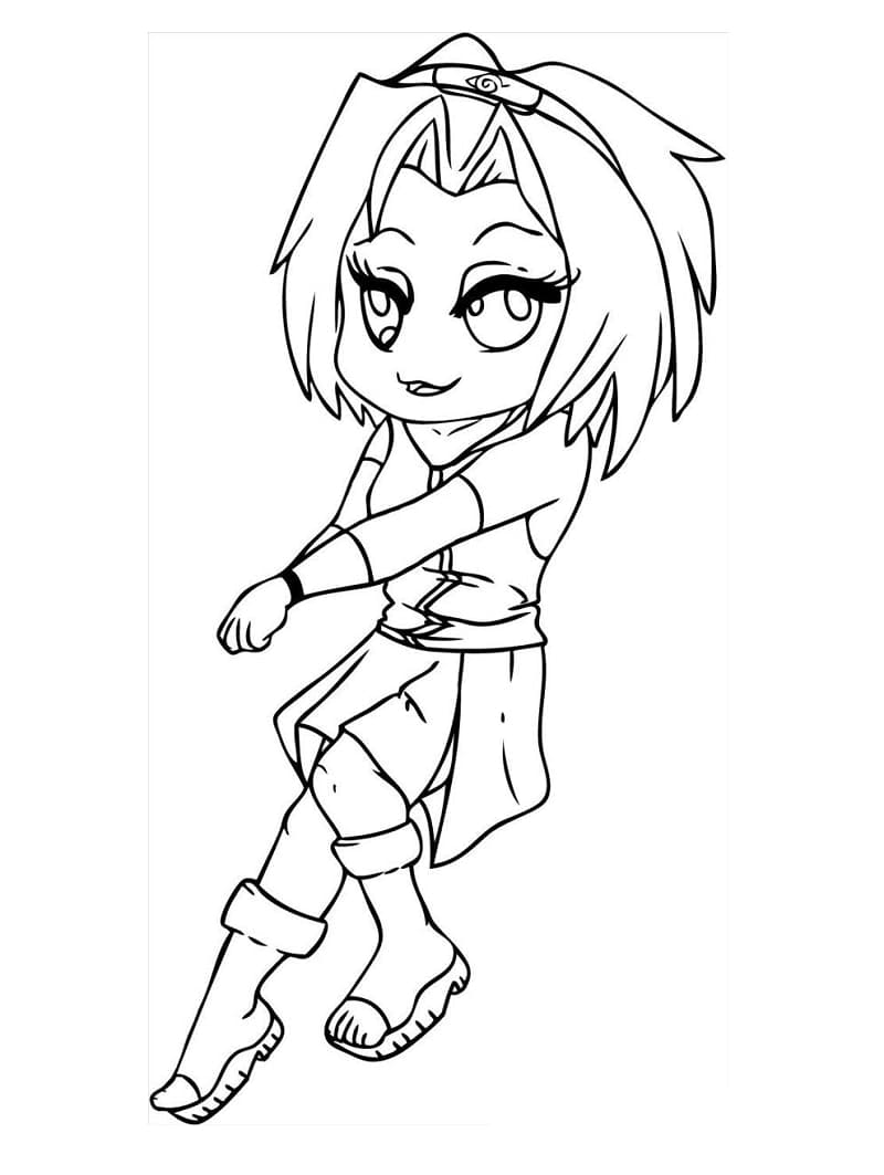 Desenho de Linda Sakura Haruno para Colorir e Pintar