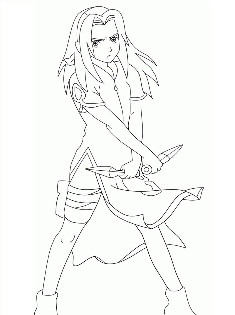 Desenho de Sakura de Naruto para Colorir e Pintar