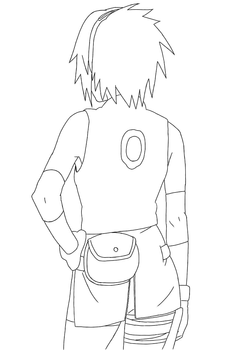 Desenho de Sakura de Naruto Shippuden para Colorir e Pintar