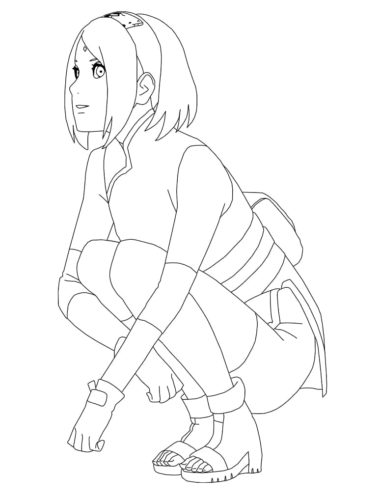 Desenho de Sakura Haruno de Naruto Shippuden para Colorir e Pintar