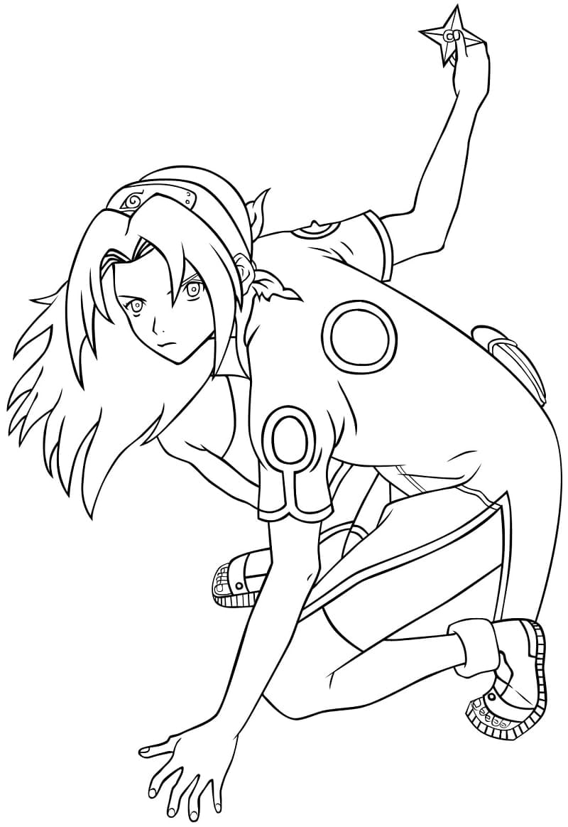 Desenho de Sakura Haruno Grátis para Colorir e Pintar