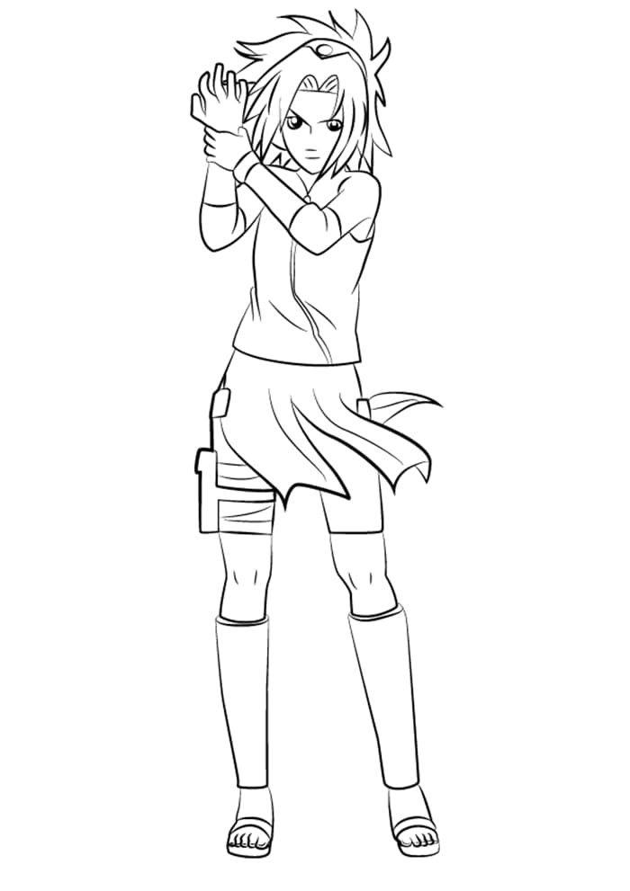 Desenho de Sakura Haruno Incrível para Colorir e Pintar