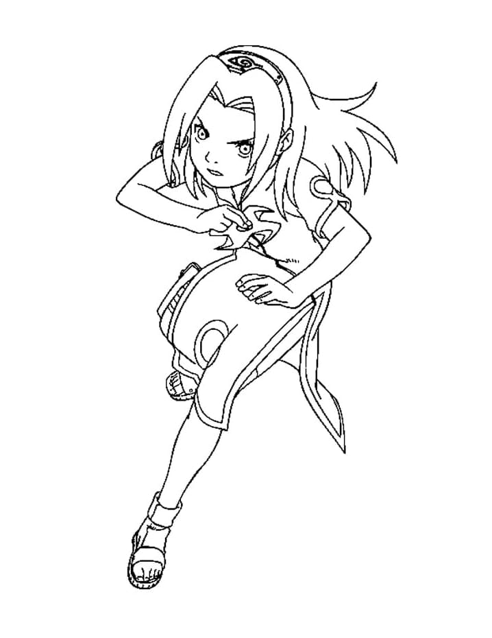 Desenho de Sakura Haruno Irritado para Colorir e Pintar
