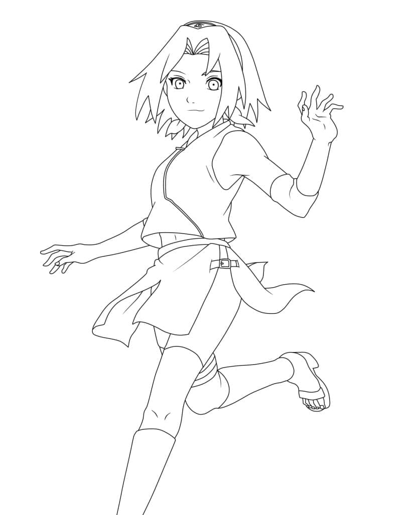 Desenho de Sakura Haruno Linda para Colorir e Pintar