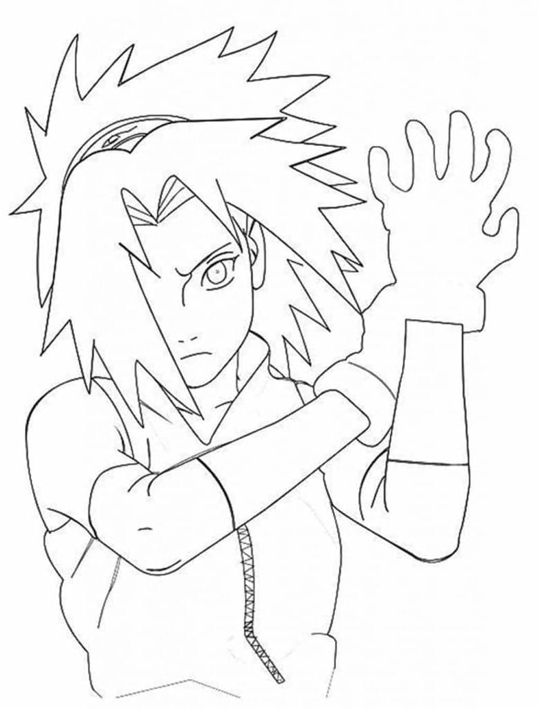 Desenho de Sakura Haruno para Crianças para Colorir e Pintar