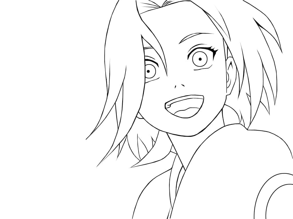 Desenho de Sakura Haruno para Desenhar e Pintar