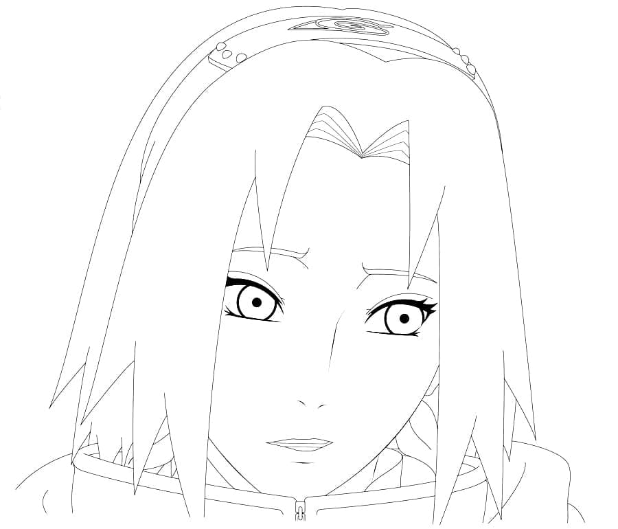 Desenho de Sakura Haruno Triste para Colorir e Pintar