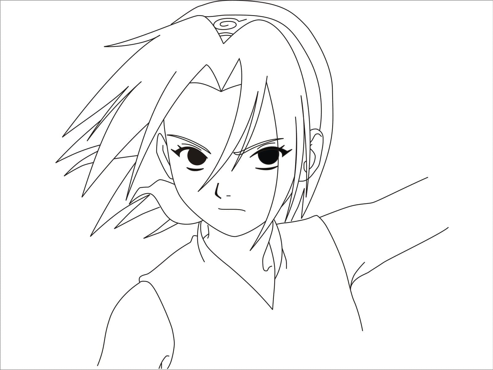 Download Desenho de Sakura Haruno para Colorir Grátis com Giz de Cera e Pintar