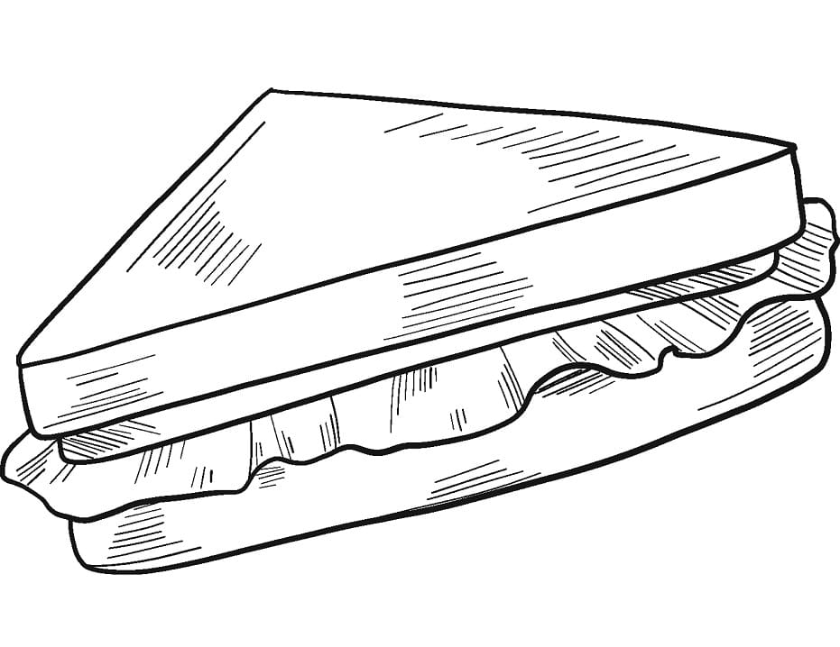Desenho de Sanduíche Download para Colorir e Pintar