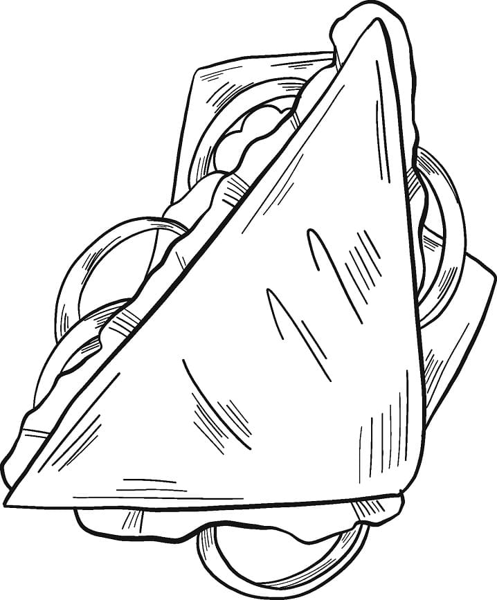 Desenho de Sanduíche Imprimivel para Colorir e Pintar