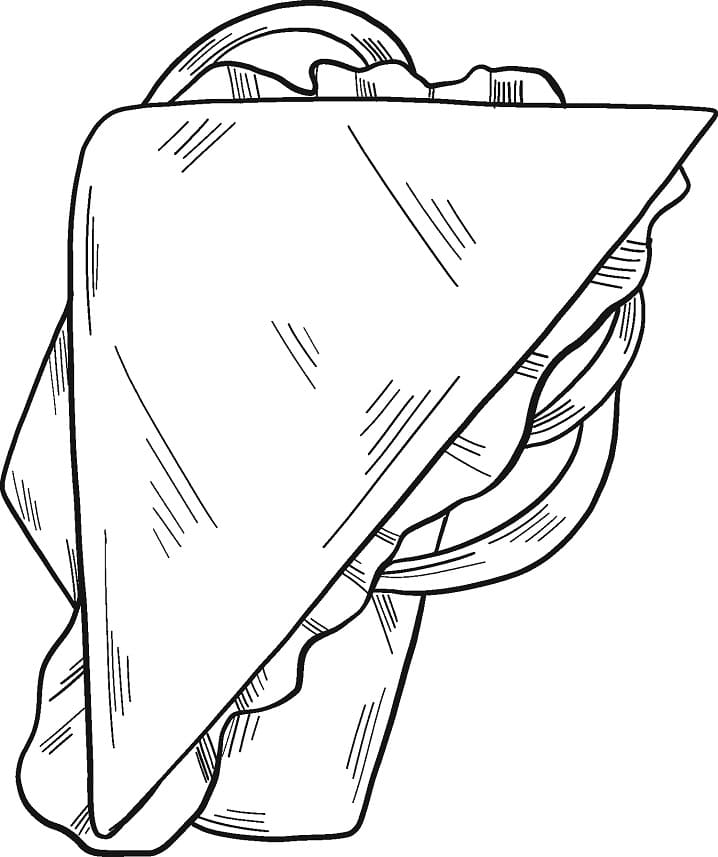 Desenho de Sanduíche para Colorir Pdf Grátis e Pintar