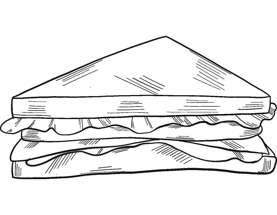 Desenho de Sanduíche para Pintar Pdf Grátis