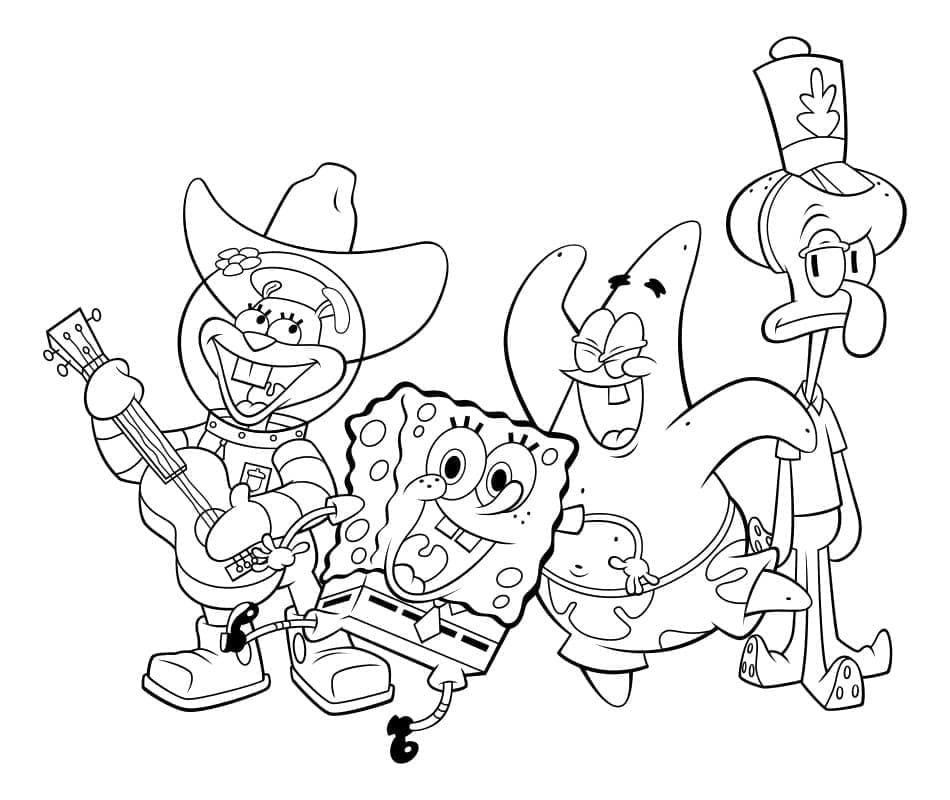 Desenho de Bob Esponja Sandy Bochechas para Colorir e Pintar