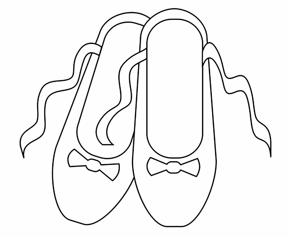 Desenho de Sapatilha de Bailarina Download para Imprimir e Colorir e Pintar