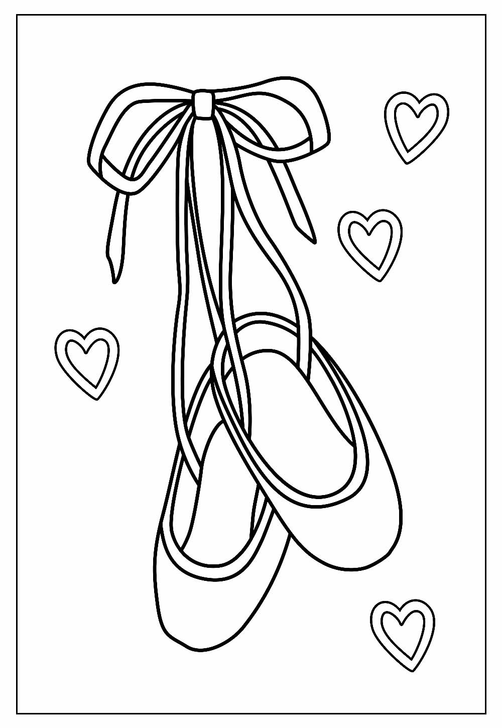 Desenho de Sapatilha de Bailarina Download Pdf para Colorir e Pintar