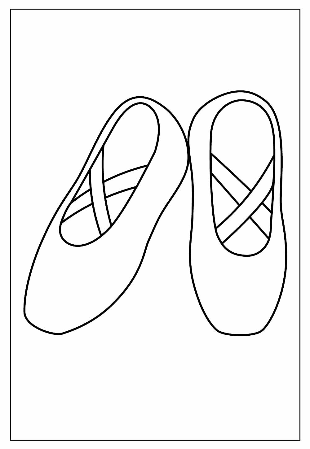 Desenho de Sapatilha de Bailarina Grátis para Colorir e Pintar