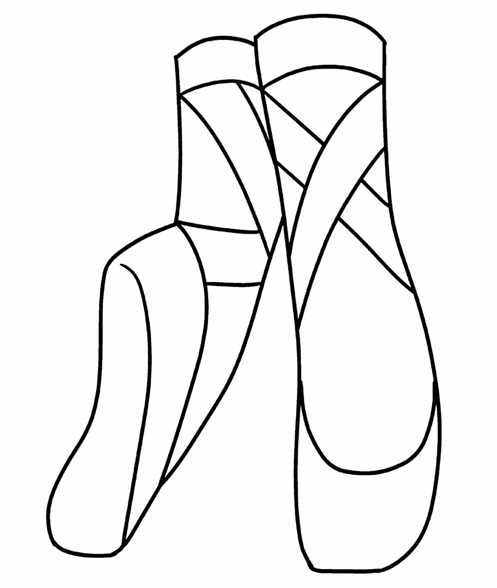 Desenho de Sapatilha de Bailarina para Colorir Download Pdf e Pintar