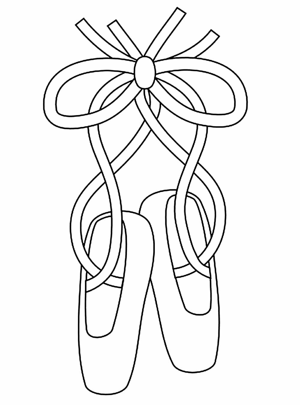 Desenho de Sapatilha de Bailarina para Colorir Grátis Download e Pintar